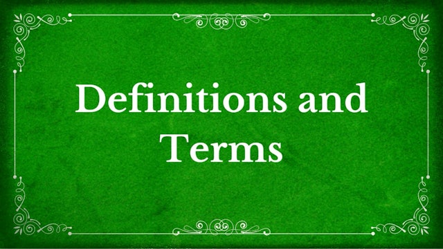 7. Definitions and Terms