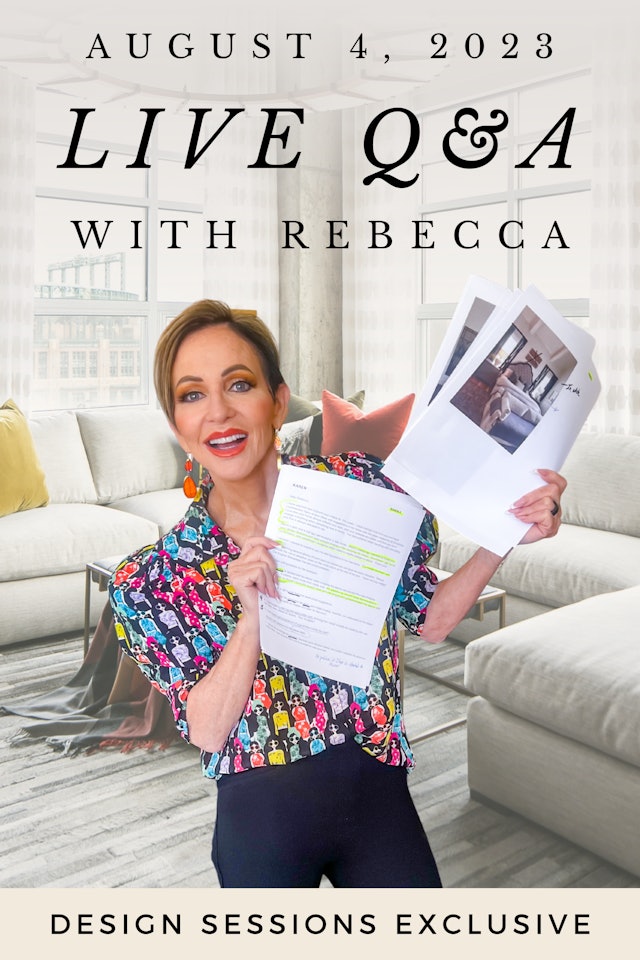 August 2023 Live Q&A with Rebecca