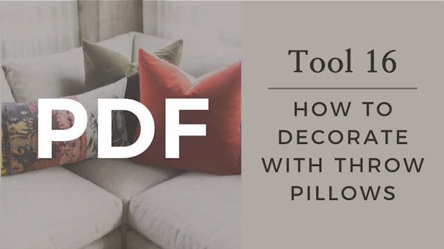 PDF | Tool 16 - How to Decorate with Throw Pillows