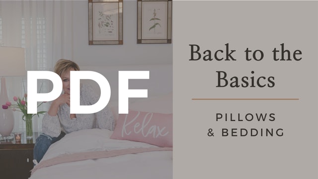 PDF | Back to the Basics: Pillows & Bedding