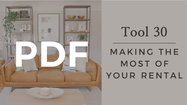 PDF | Tool 30 -  Making the Most of Your Rental