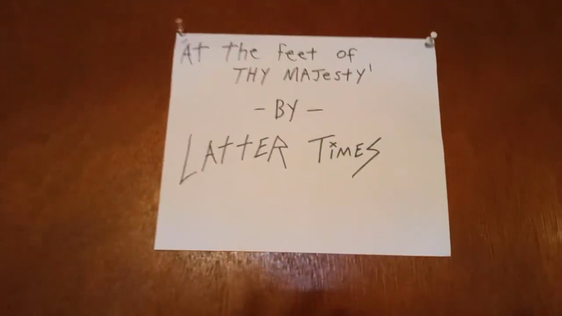 At the Feet of Thy Majesty home/ music video 