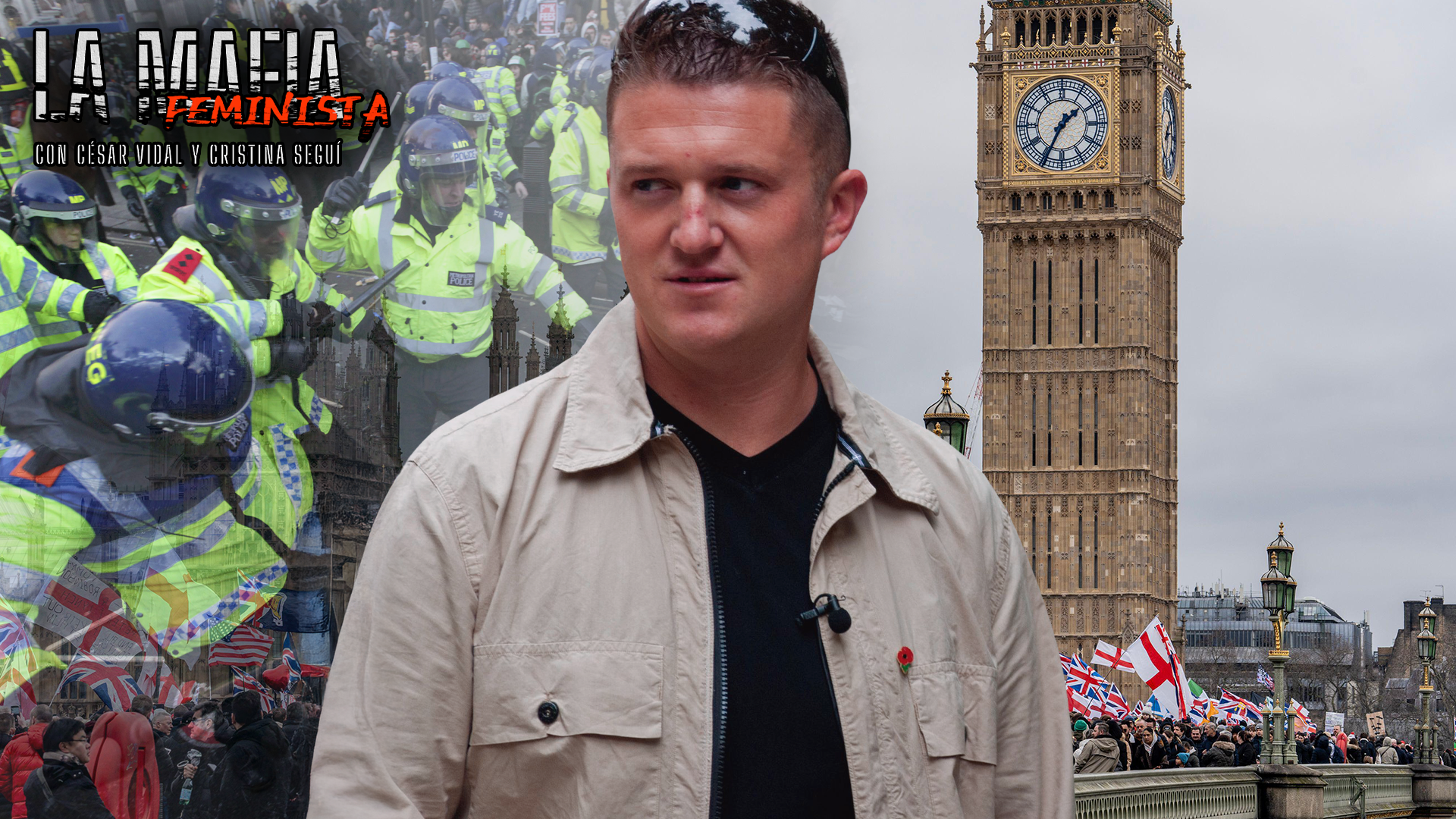 Tommy Robinson levanta a UK contra la cultura del crimen del pensamiento