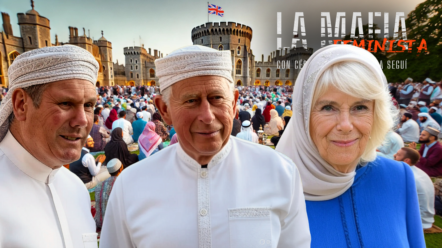 Starmer tapa escándalos de grooming gangs musulmanes con $$$ y toma de Windsor