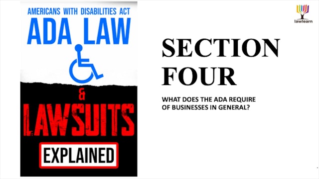 ADA Law & Lawsuits - Section 4