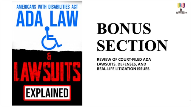 ADA Law & Lawsuits - Bonus Section