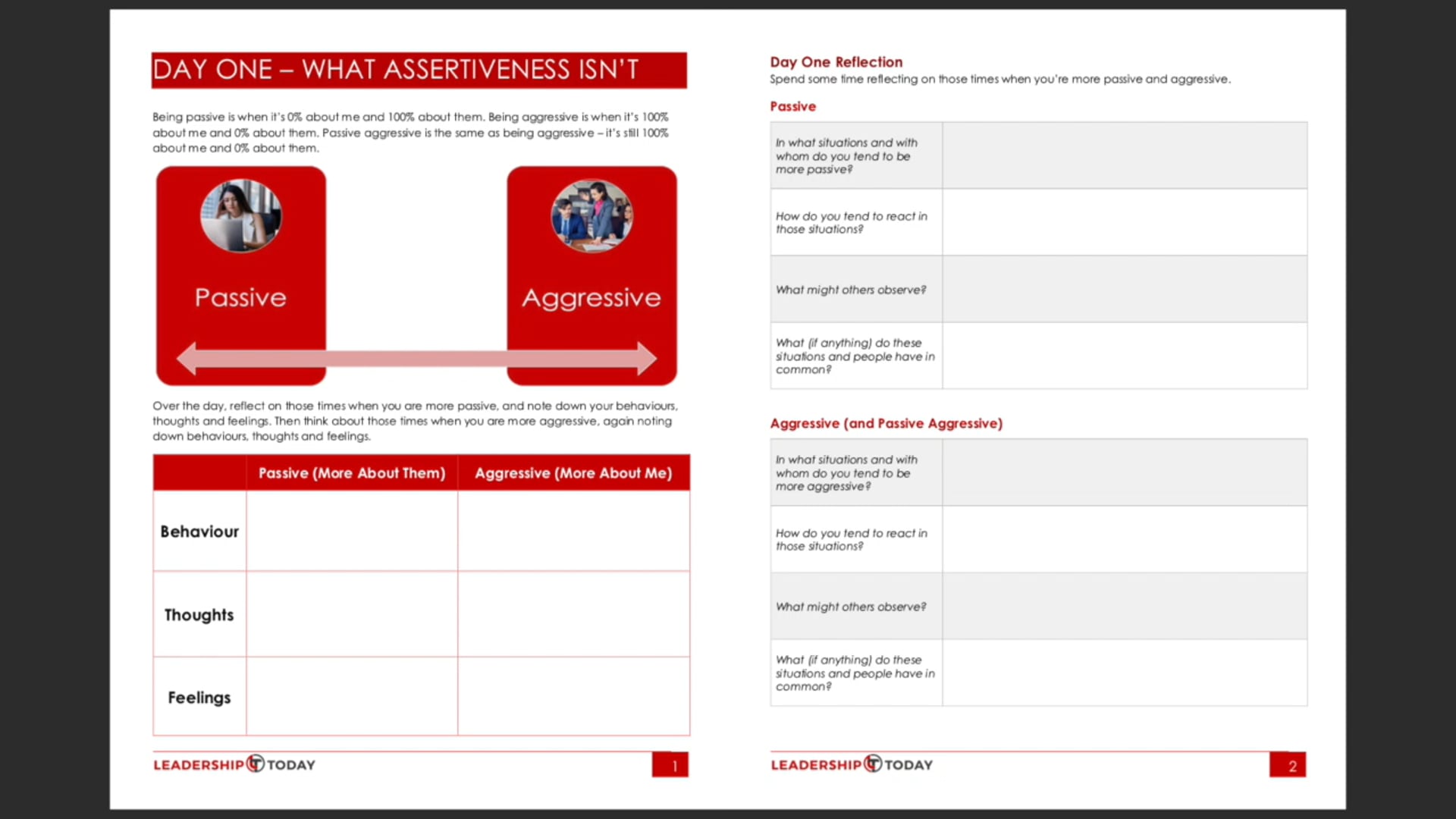 Day One - Exercise and Reflection