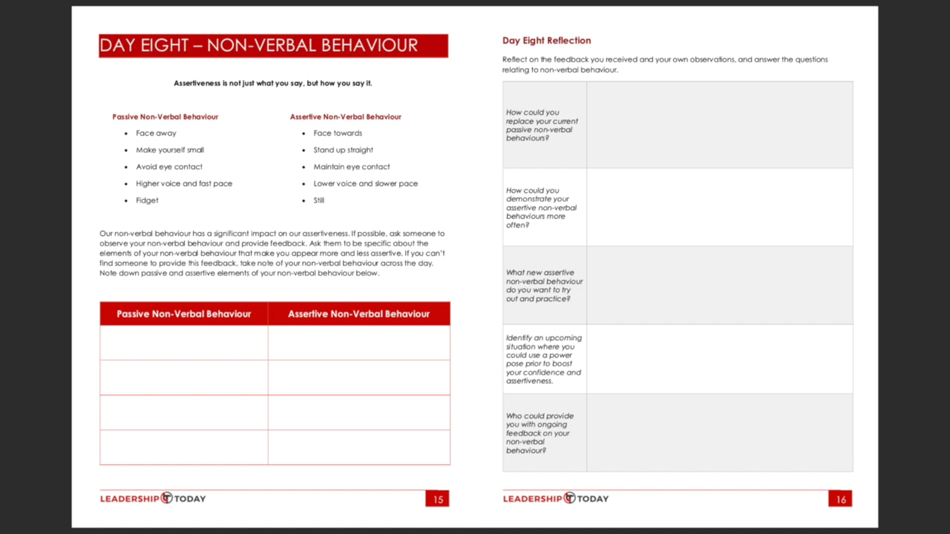 Day Eight - Exercise and Reflection