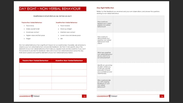 Day Eight - Exercise and Reflection