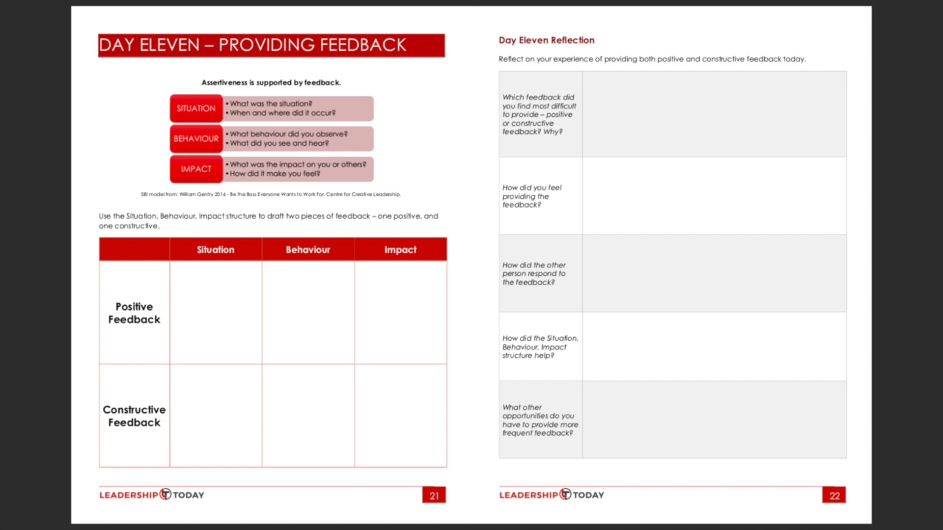 Day Eleven - Exercise and Reflection