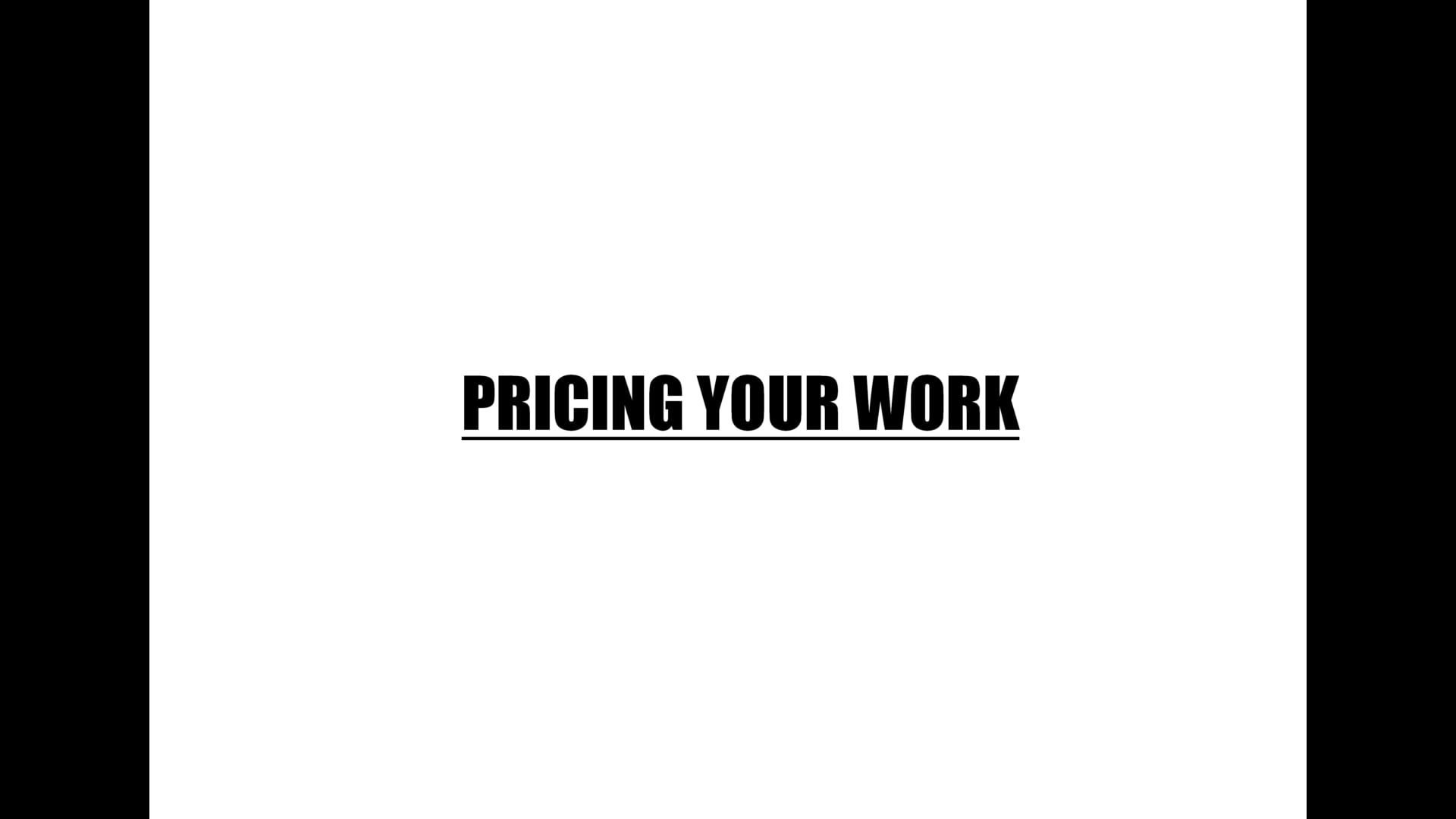 Pricing your work