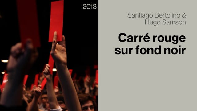 Carré rouge sur fond noir