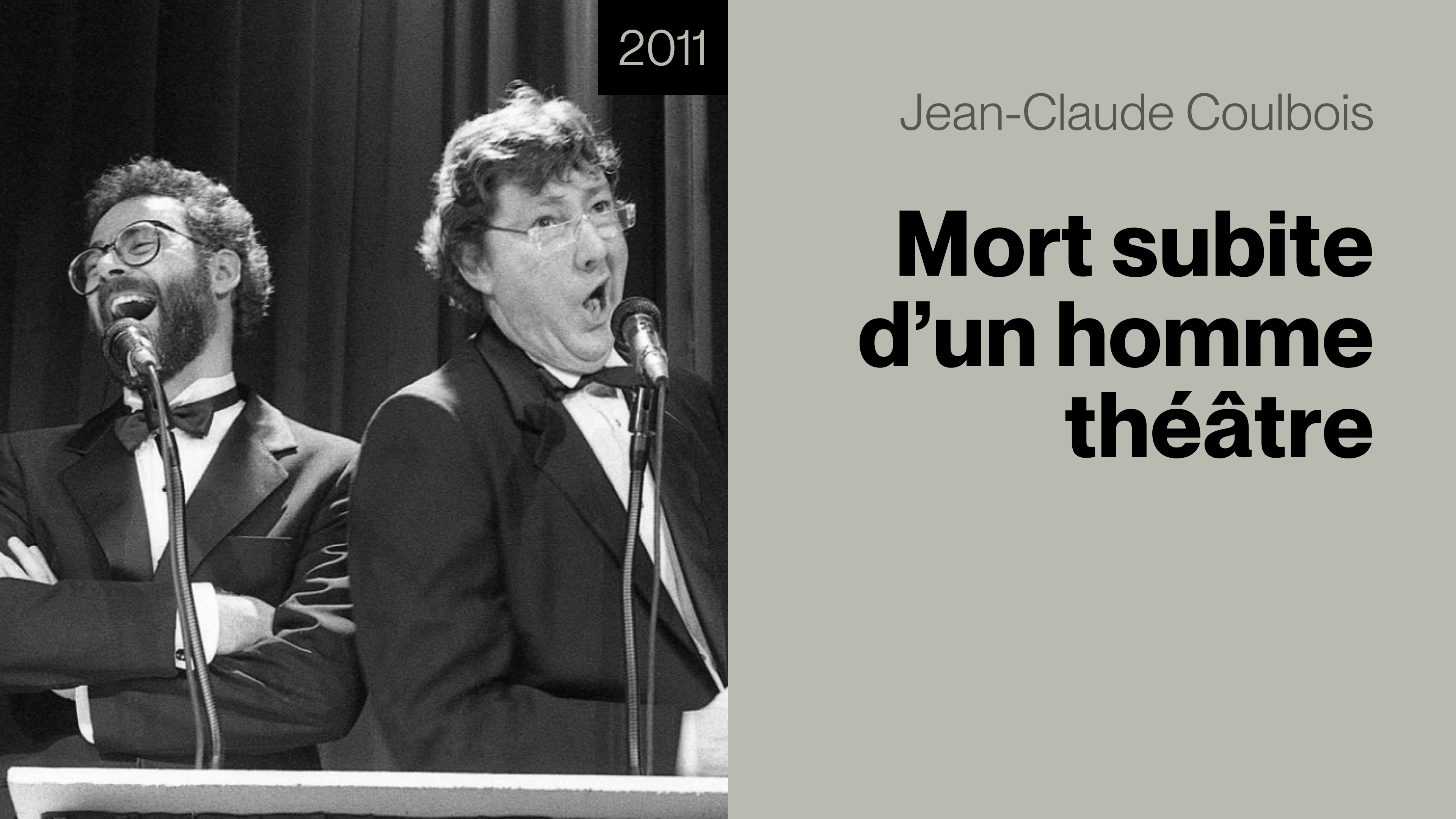 Mort subite d'un homme-théâtre