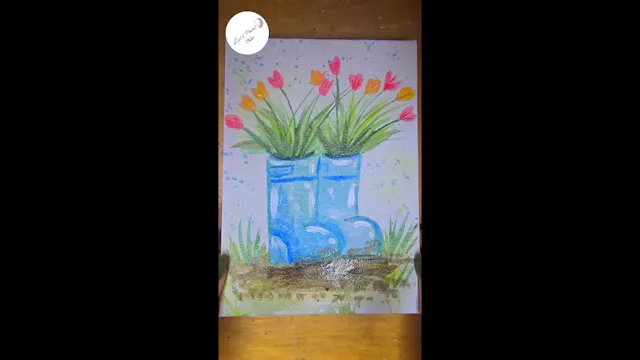 Let's Paint Floral Wellington Boots