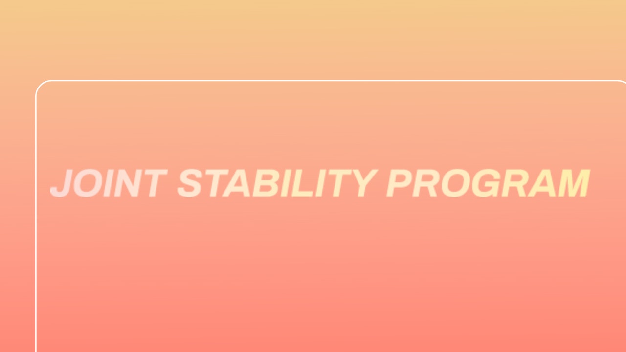 Joint stability program