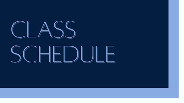 Live class schedule