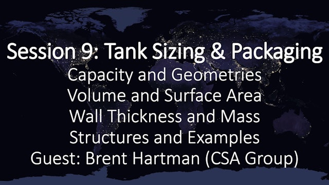 Session 9: Tank Sizing and Packaging