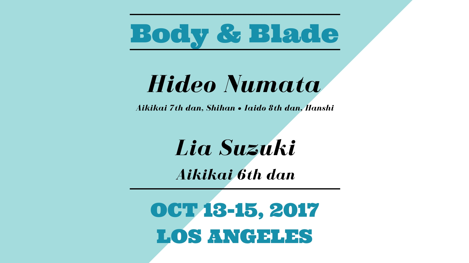 Hideo Numata • Lia Suzuki: Body & Blade Seminar