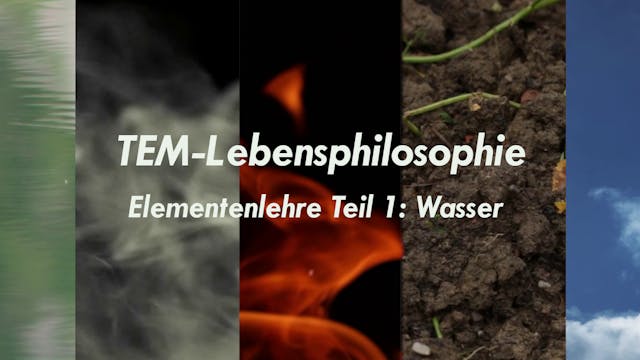 TEM-Lebensphilosophie - Elementenlehre 1: Wasser