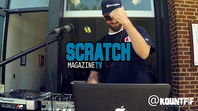 Kount Fif playing beats at the Scratch Magazine TV Block Party