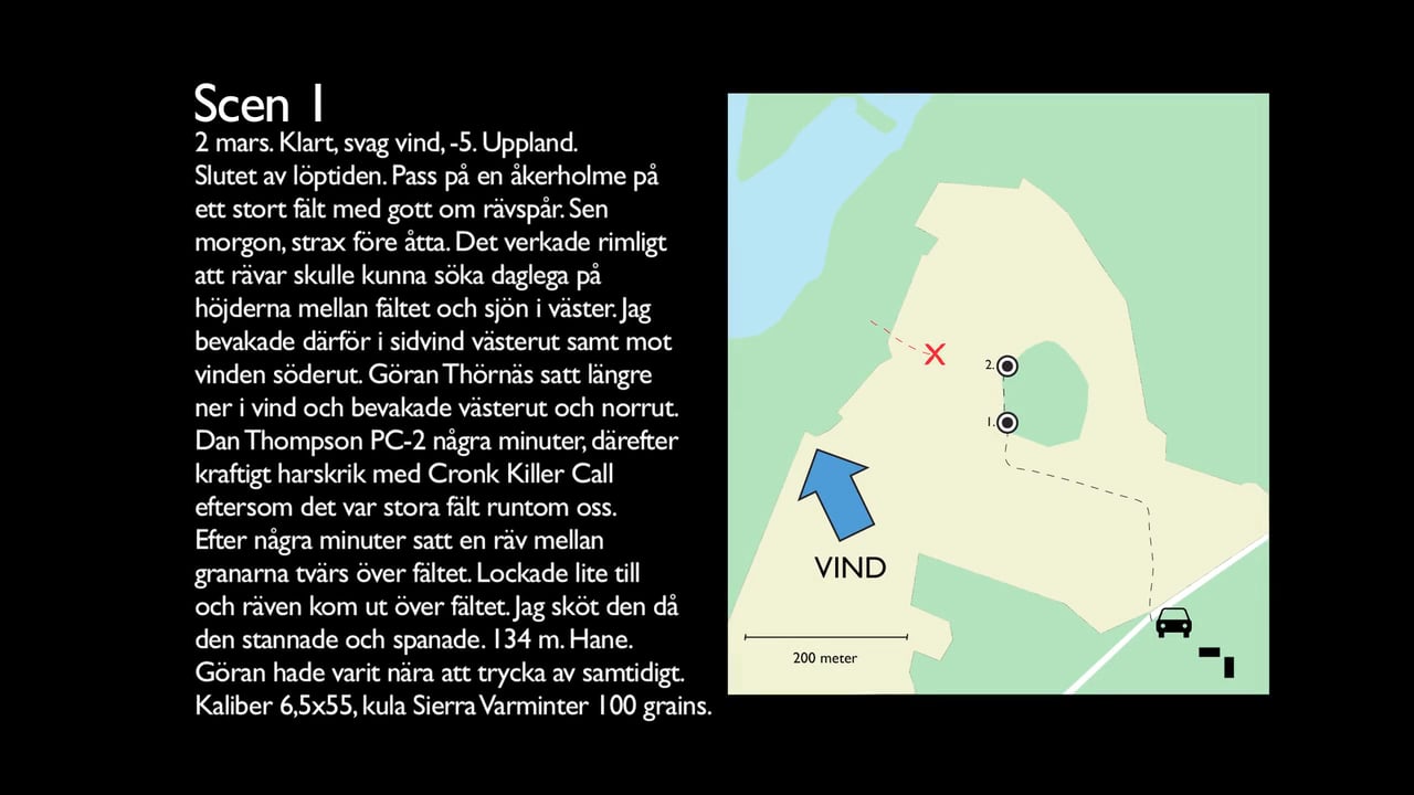 Kartmaterial och texter till alla jaktscener