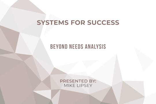 Systems for Success_Disc 1_2. Beyond ...