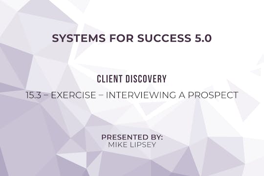 15-3 – EXERCISE – Interviewing a Pros...