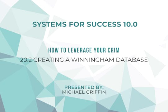 20.2 – Create a Winning Database