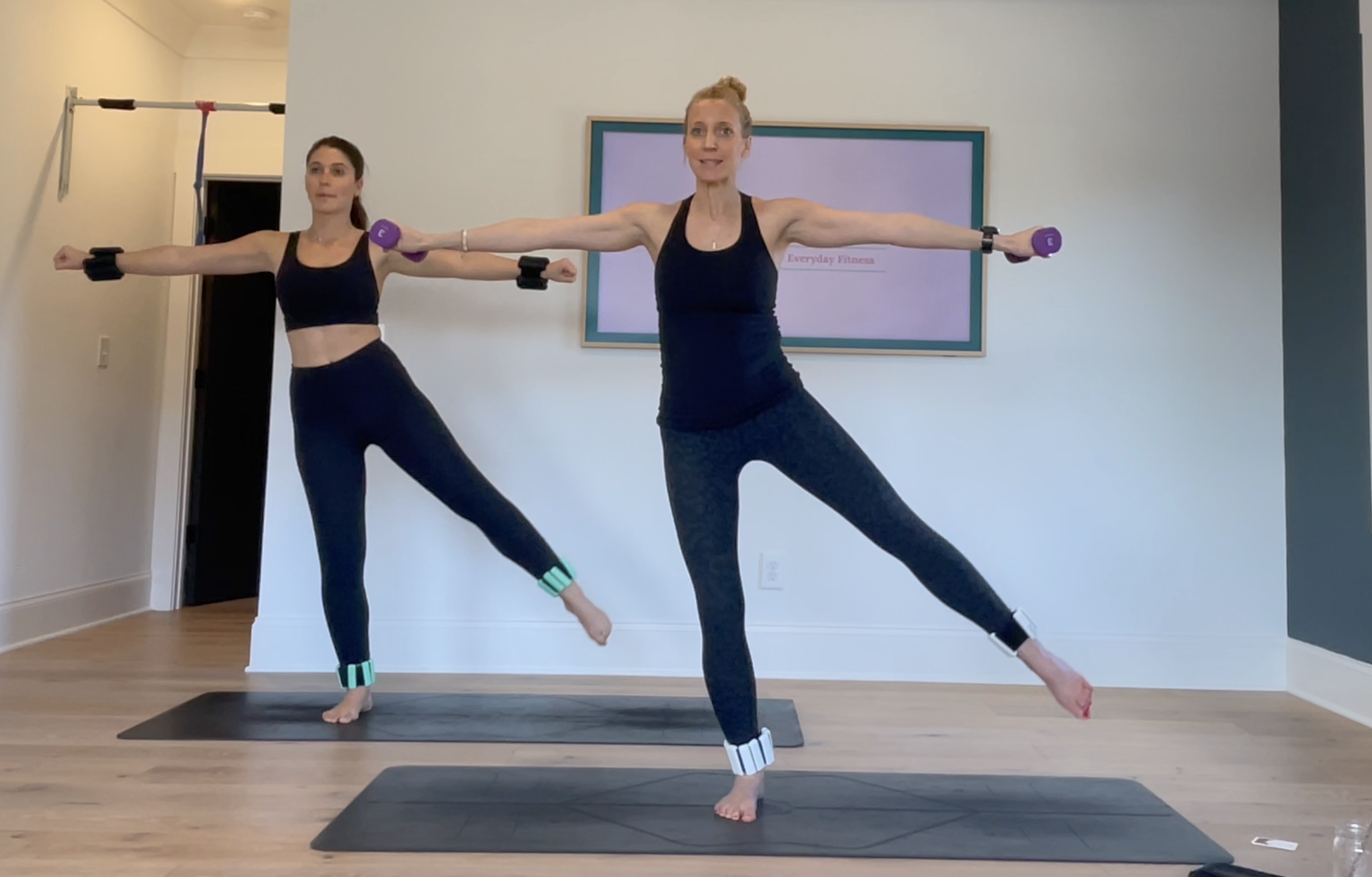 15 Min Standing Thighs - ankle weights + 3 lb weights