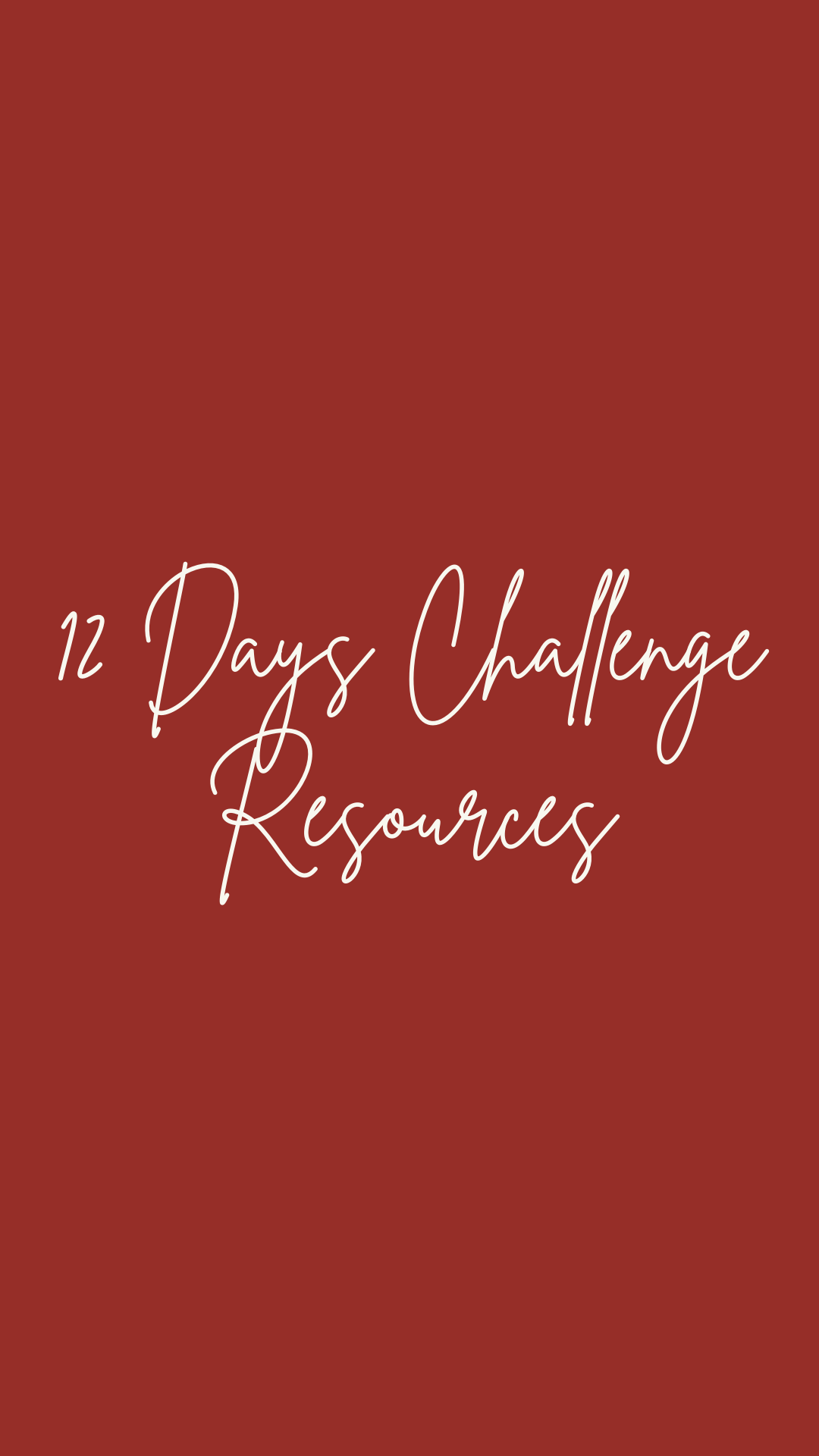12 Days of Christmas Challenge Resources