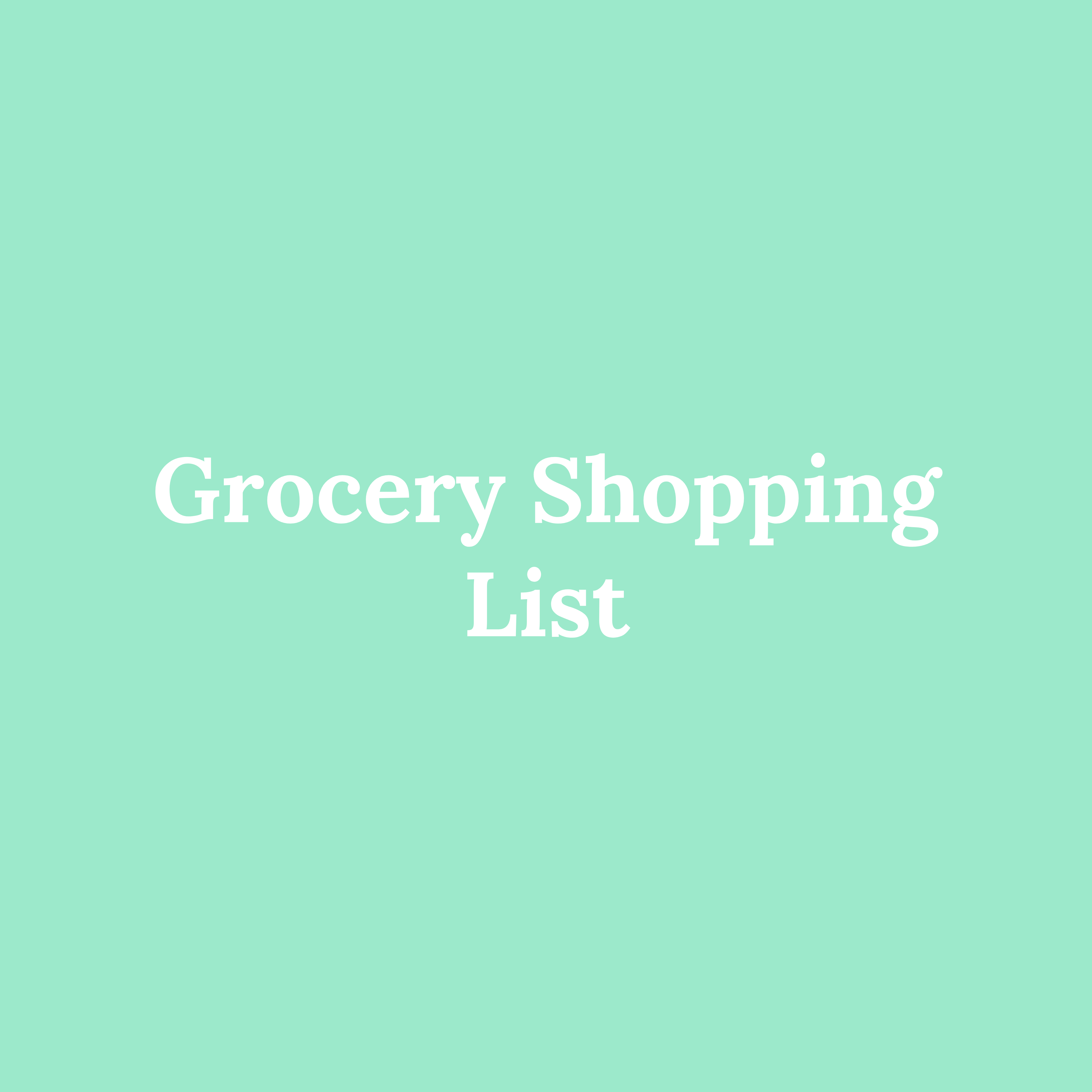 Grocery Shopping List
