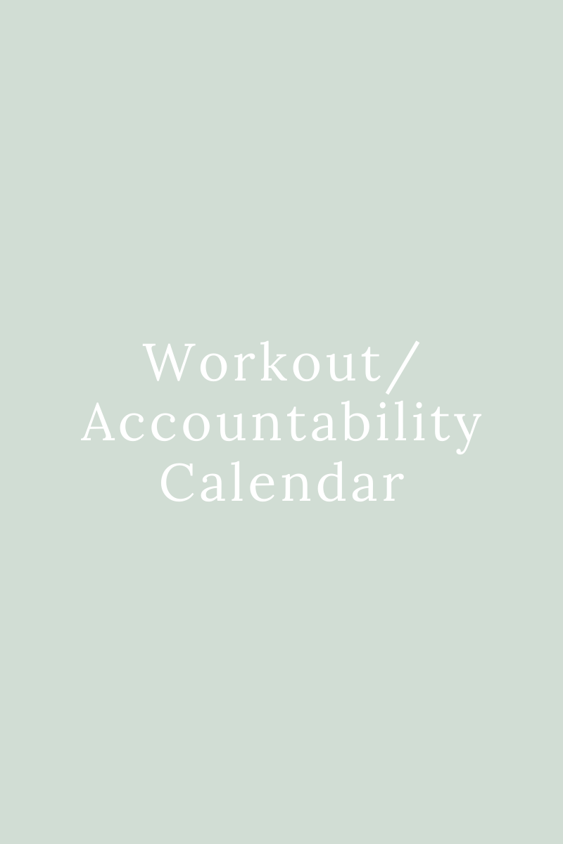 Workout/Accountability Calendar