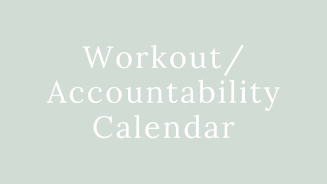 Workout/Accountability Calendar