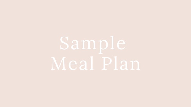 Sample Meal Plan