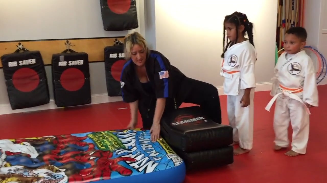 45-Balance & coordination, rolls on the blow up mattress