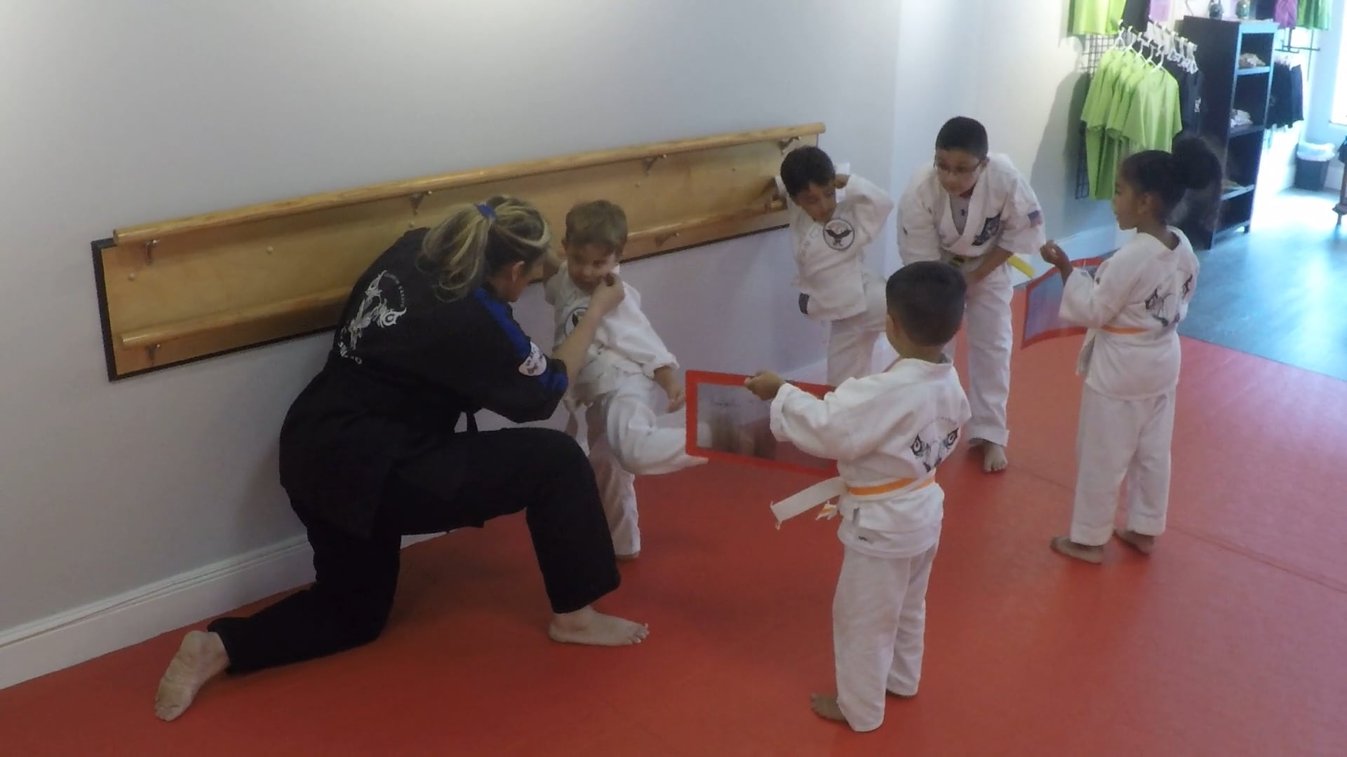 11-Balance & Coordination, kicks on a ballet bar