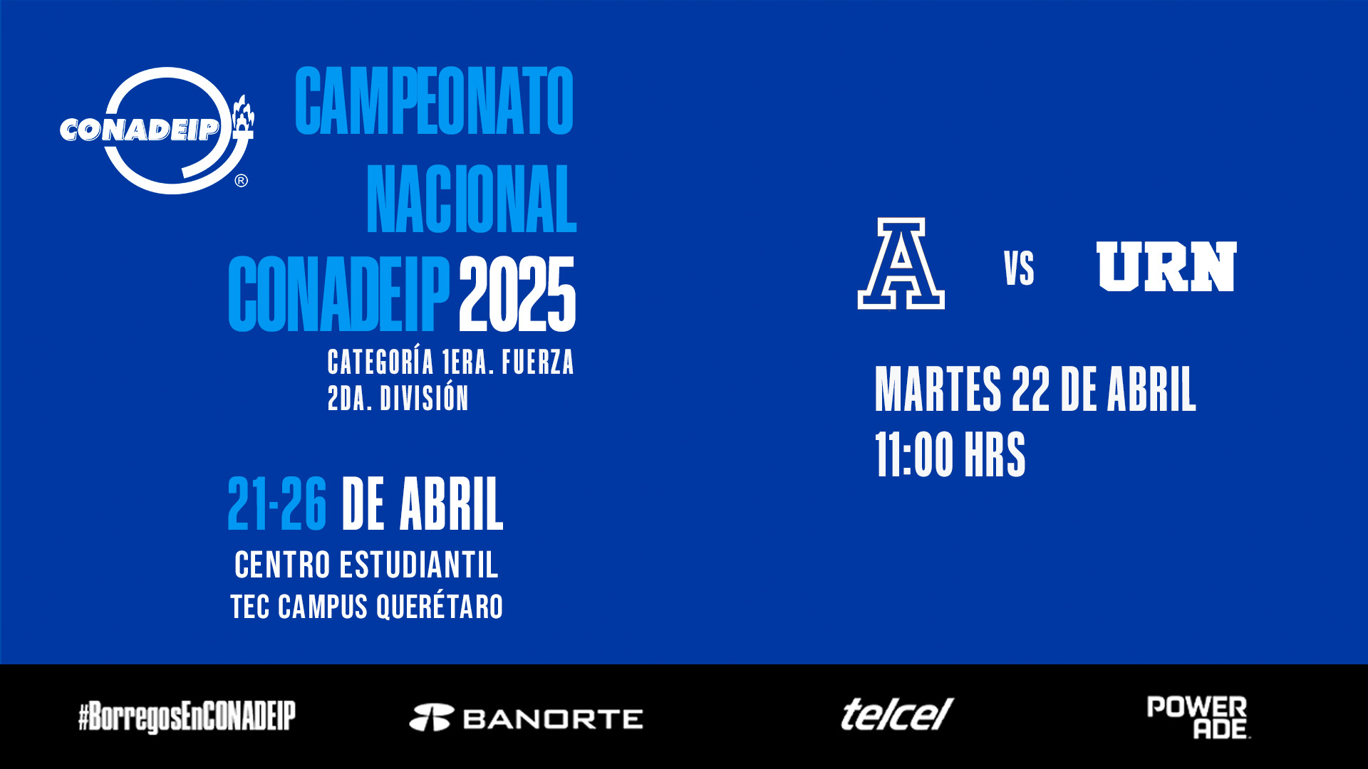 Campeonato Nacional de Voleibol CONADEIP 2025 I Anáhuac PUE vs URN