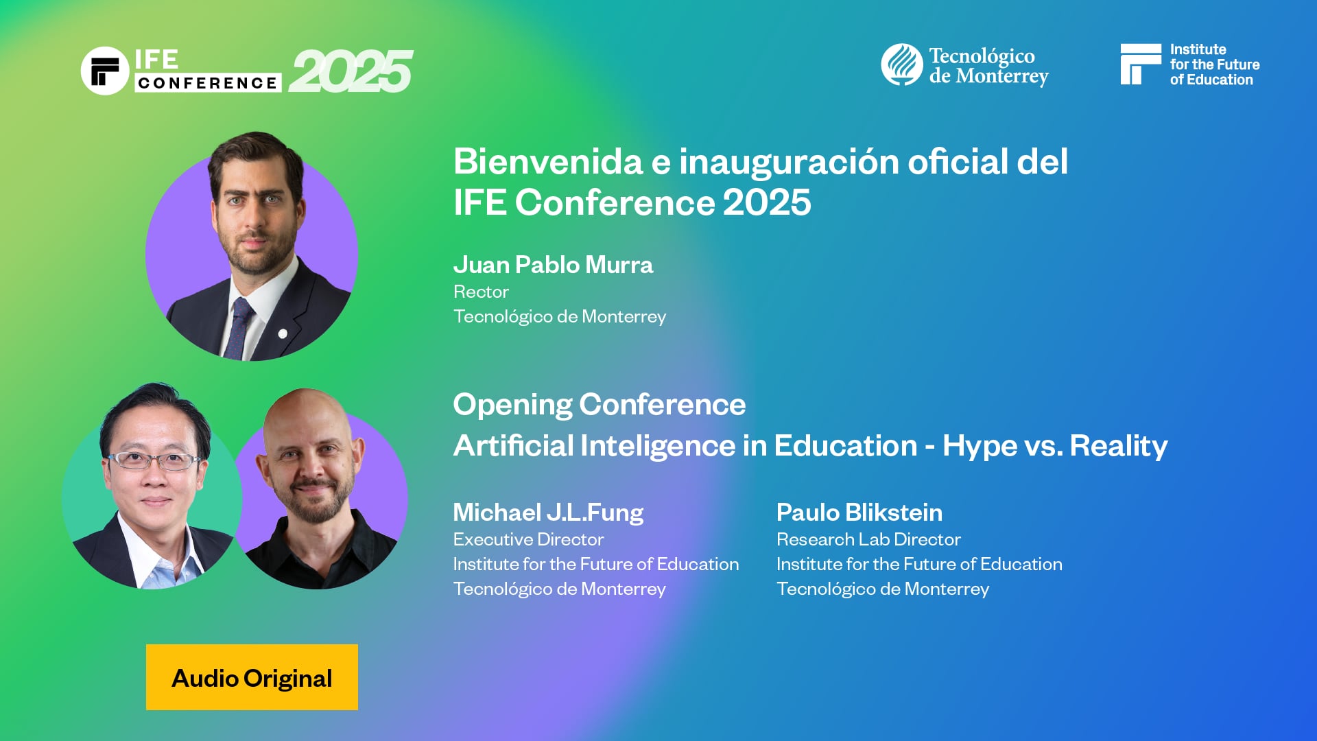 Inauguration of IFE Conference & Opening Conference: Artificial Intelligence in Education - Hype vs. Reality