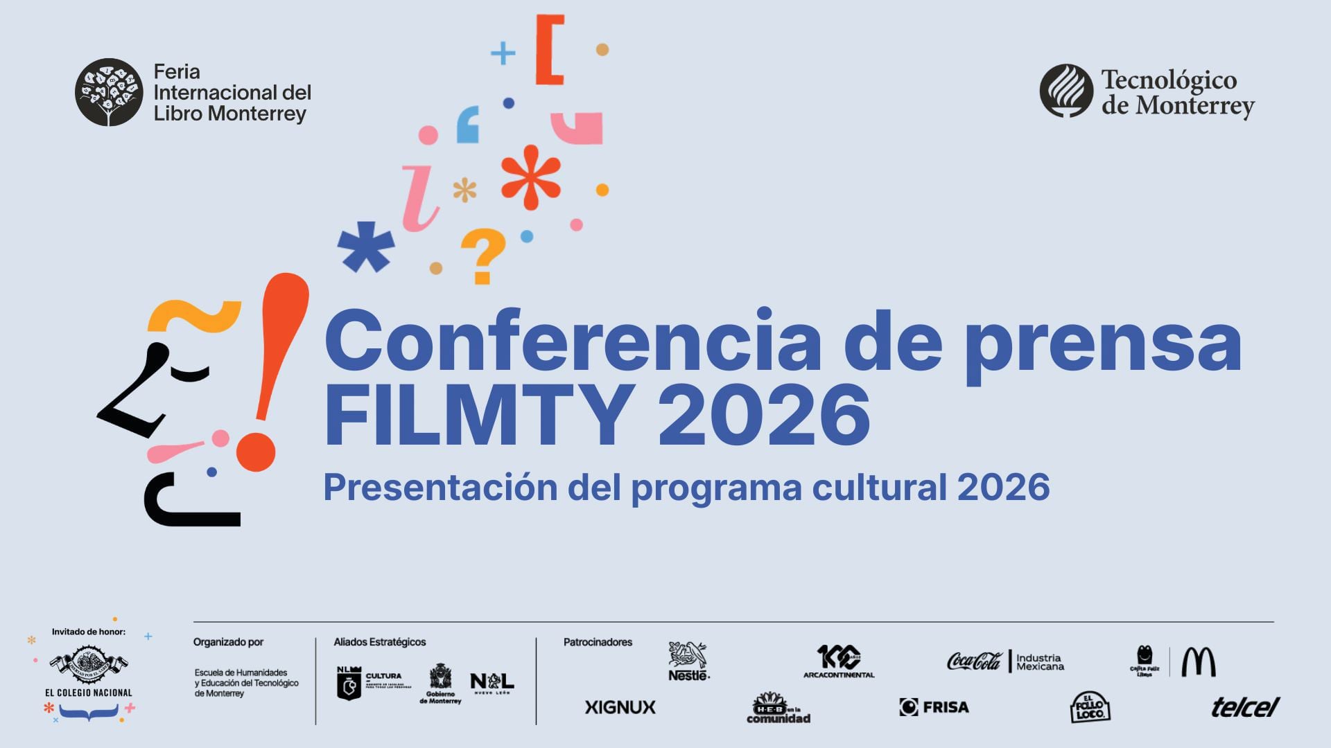 Conferencia de prensa de la Feria Internacional del Libro Monterrey 2026