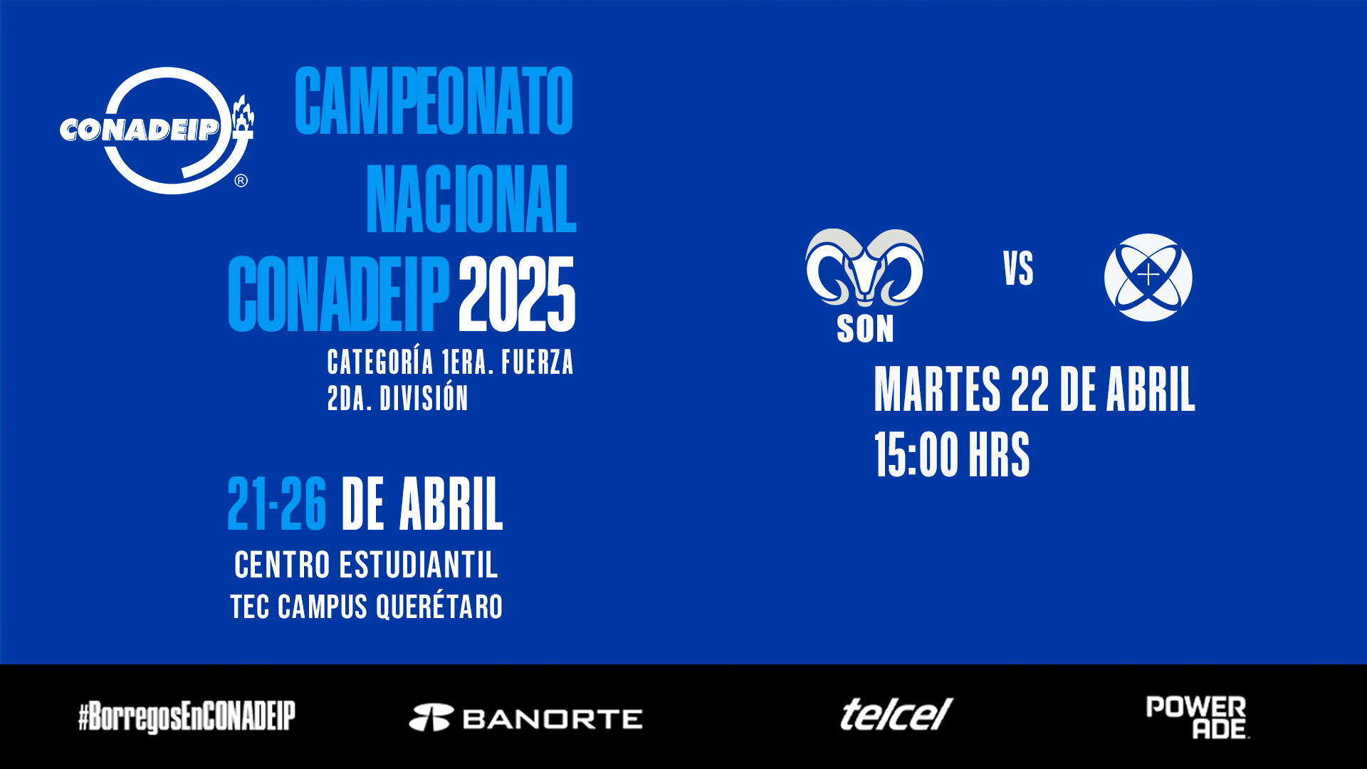 Campeonato Nacional de Voleibol CONADEIP 2025 I TEC SON Norte vs ITESO