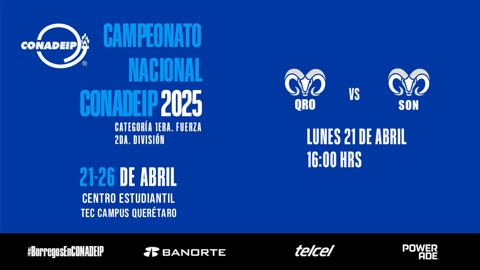 Campeonato Nacional de Voleibol CONADEIP 2025 I TEC SON Norte vs TEC QRO