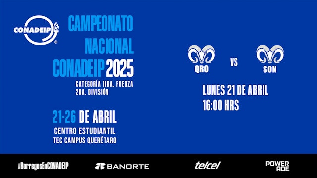 Campeonato Nacional de Voleibol CONADEIP 2025 I TEC SON Norte vs TEC QRO