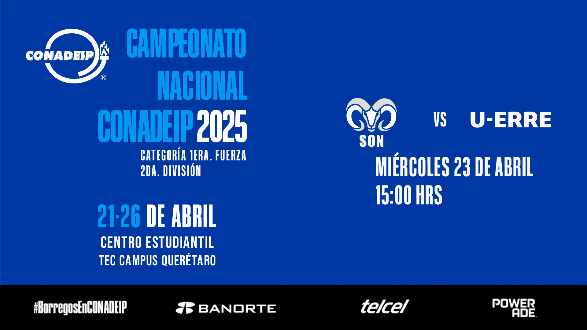 Campeonato Nacional de Voleibol CONADEIP 2025 I TEC SON Norte vs U-ERRE