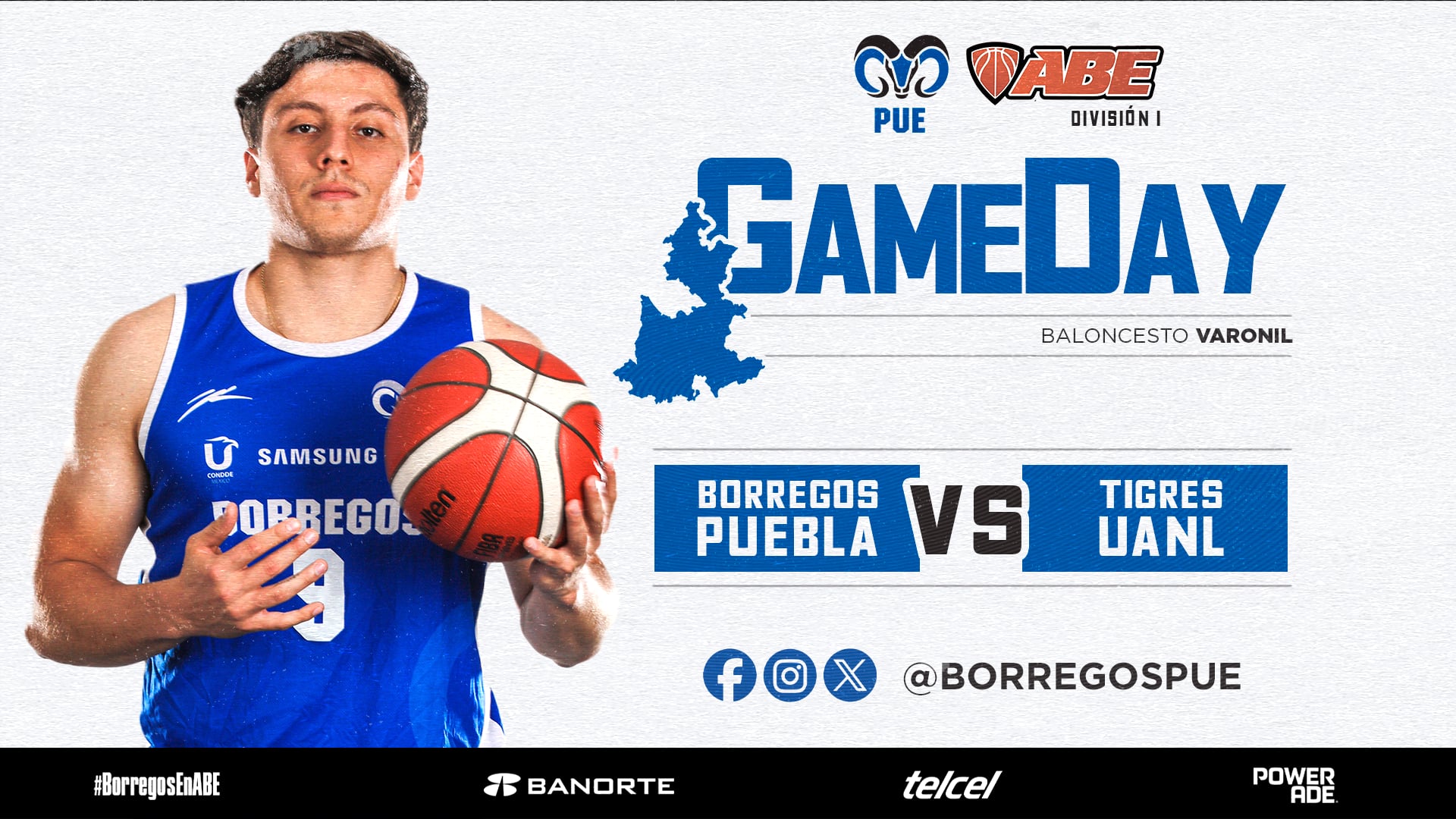 J#7 ABE División I Varonil 2024 | Borregos Puebla vs Tigres UANL