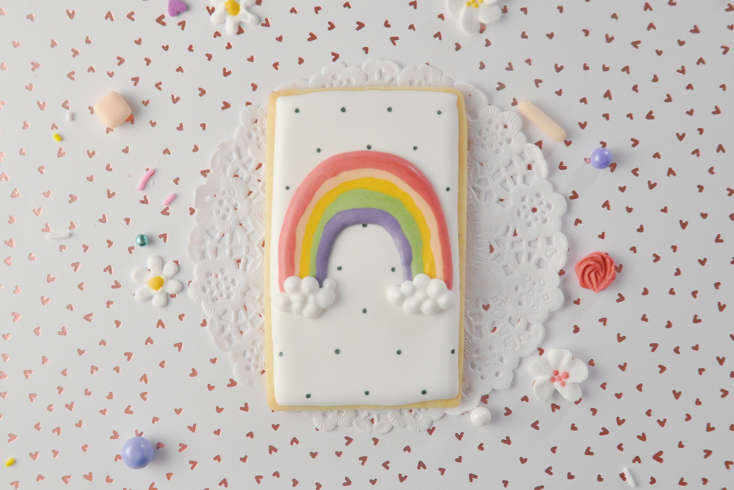 Decorado final arcoiris rectangular