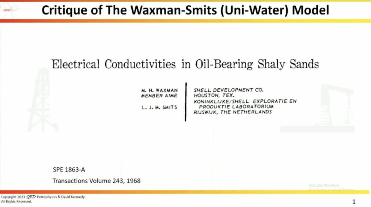 Critique of the Waxman-Smits (Uni-Water) Model