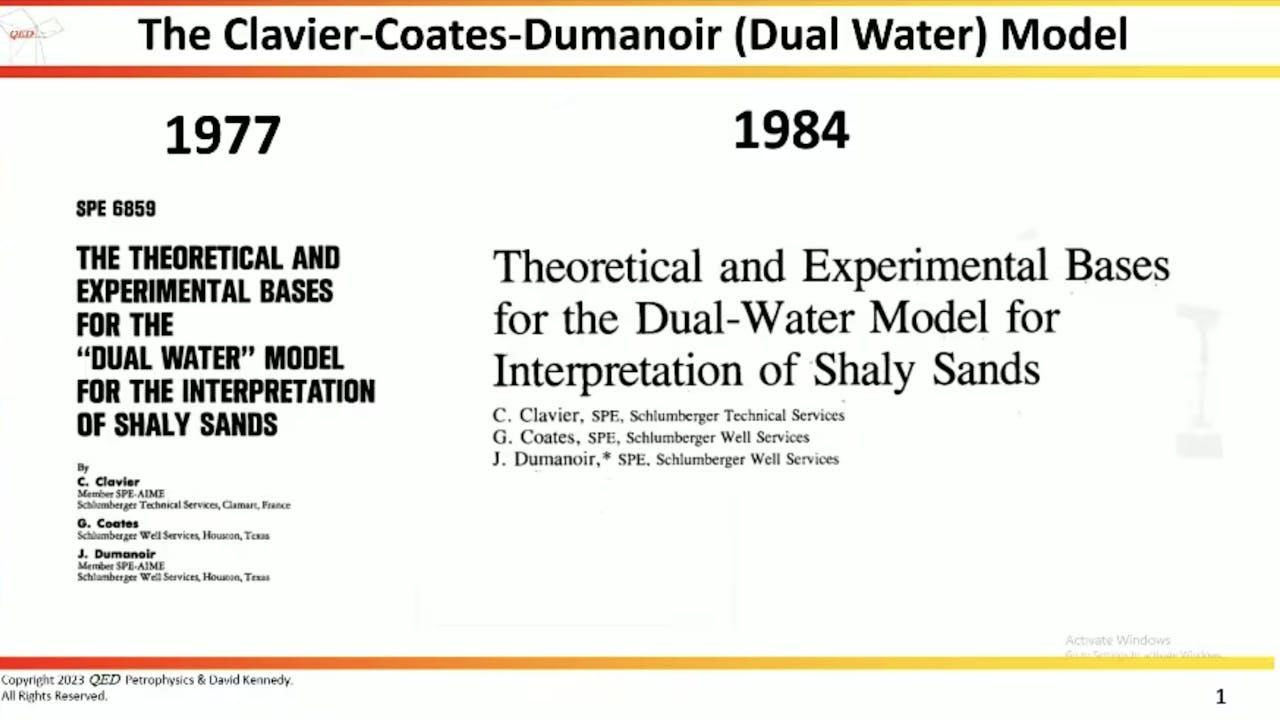 The Clavier, Coates & Dumanoir (Dual Water) Model