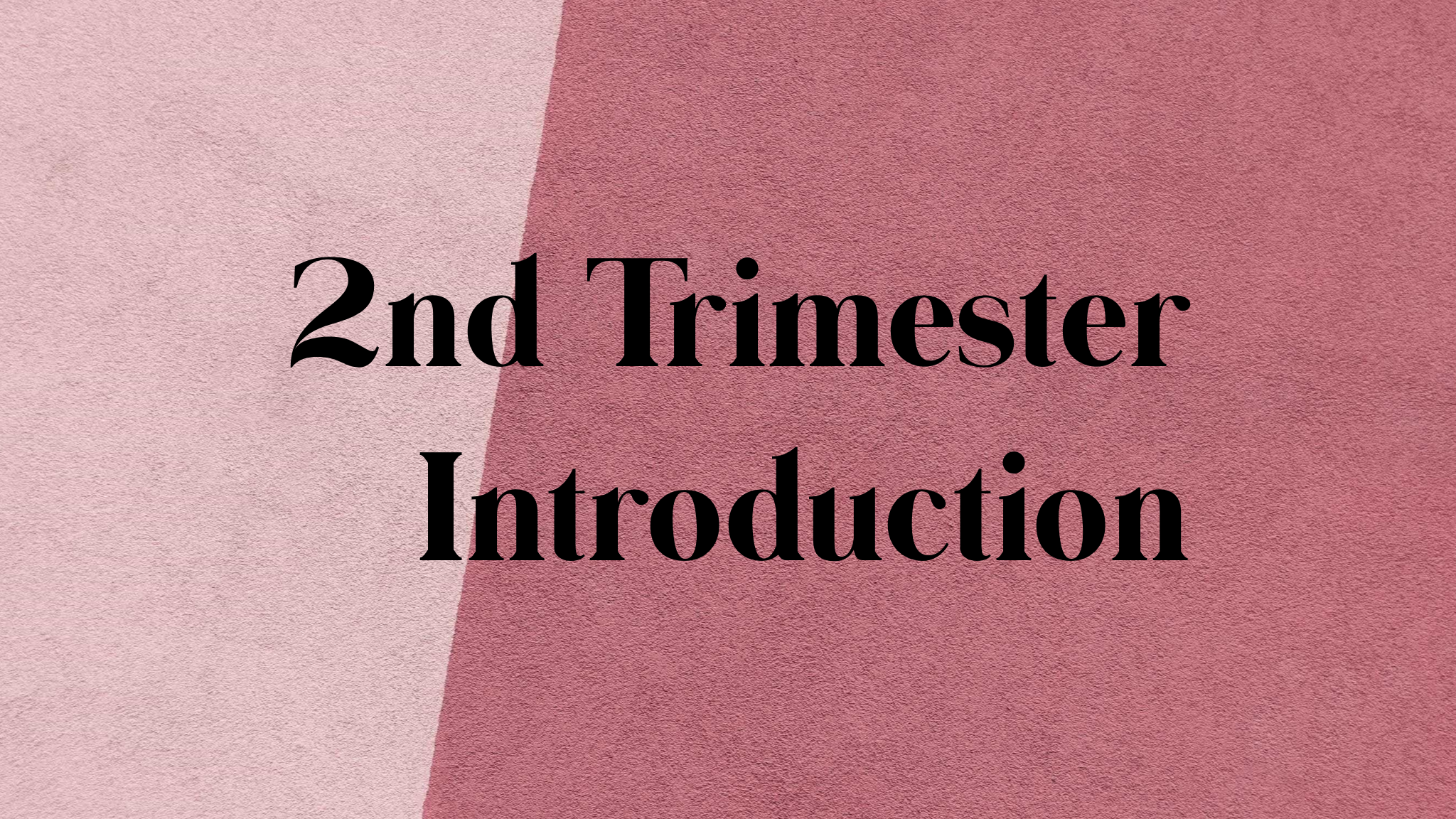 2nd Trimester Introduction + Considerations 