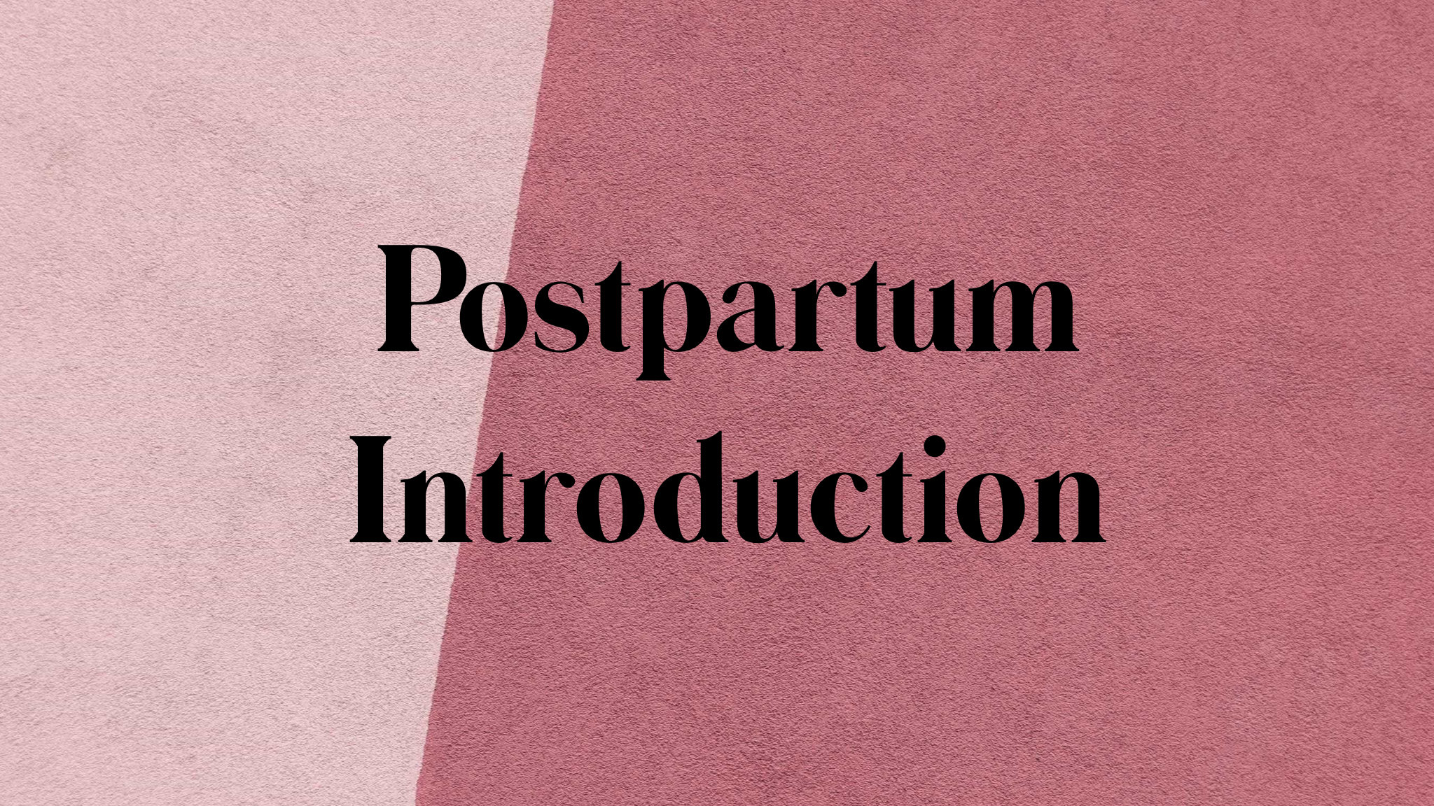 Postpartum Introduction 