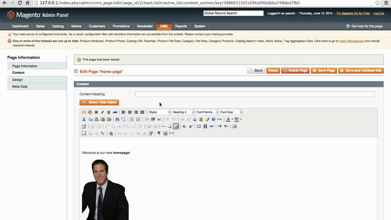 untitledMagento Mechanics - Lesson 03: How to change the homepage and add your own content!